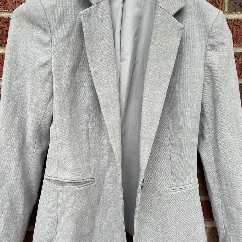 Express Gray Blazer Suit Jacket - image 2